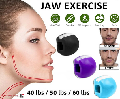 3PCS Jawline Exerciser Mouth Exercise Fitness Ball Neck Face Jaw Trainer Toning