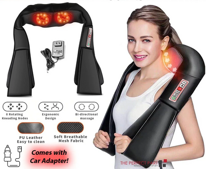 Shiatsu Back Neck and Shoulder Massager with Heat Deep Tissue 3D Kneading Pillow