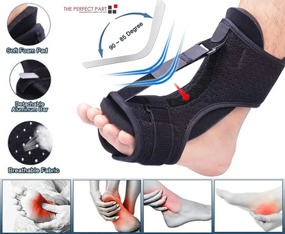 Plantar Fasciitis Night Splint Adjustable Foot Drop Ankle Brace Support Toe Pain